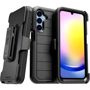 Rome Tech Defender Series Case for Samsung Galaxy A25 5G 2024 - Heavy-Duty Shockproof Protective Cover with Swivel Belt Clip & Kickstand Function