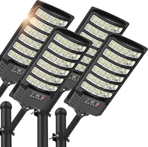 4-Pack Solar Flood Lights Outdoor,5AH High Power Solar Security Parking Lot Lights Dusk to Dawn with Motion Sensor Light 5 Modes,7000k Daylight with Remote Control for Wall,Backyard