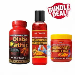 TRIPLE PACK! DiabePathic 1g 60 Tablets + NeuroPatia Ointment + Oil 125g Viral Combo Natural Formula with Turmeric & Cinnamon - Helps Relieve Diabetic Nerve Pain, Tingling & Discomfort