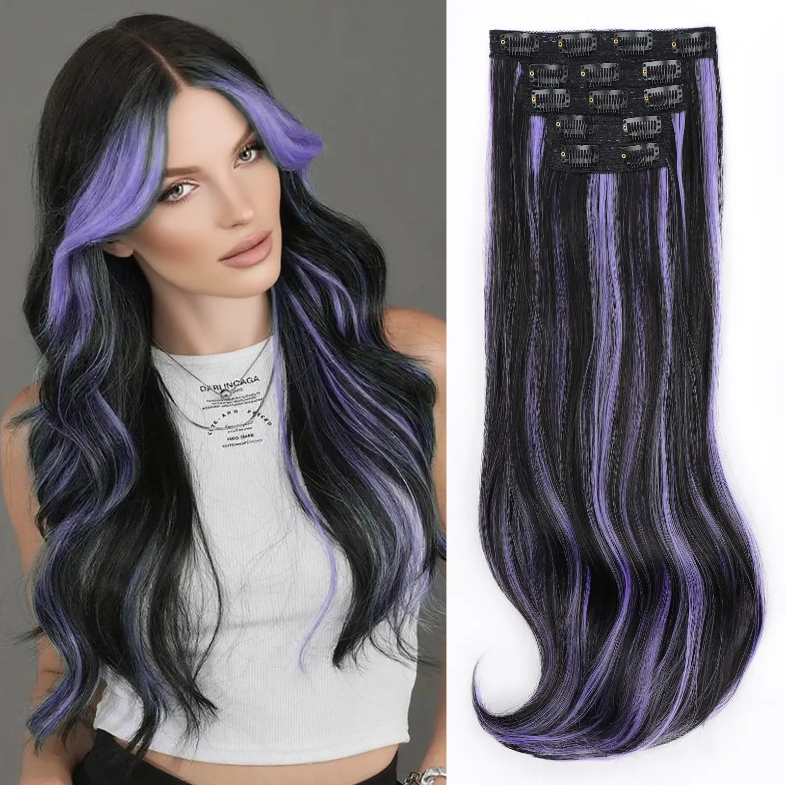 Black Mix Purple Highlights