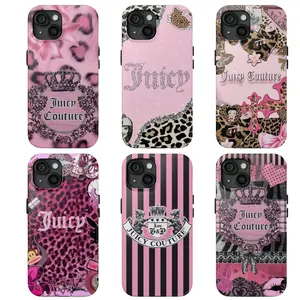 Juicy-couture leopard print Phone Cases For iPhone 17 16 15 14 13 12 Promax Pro Plus, Double-layer hard shell protection,best Gift Cellphone Casing