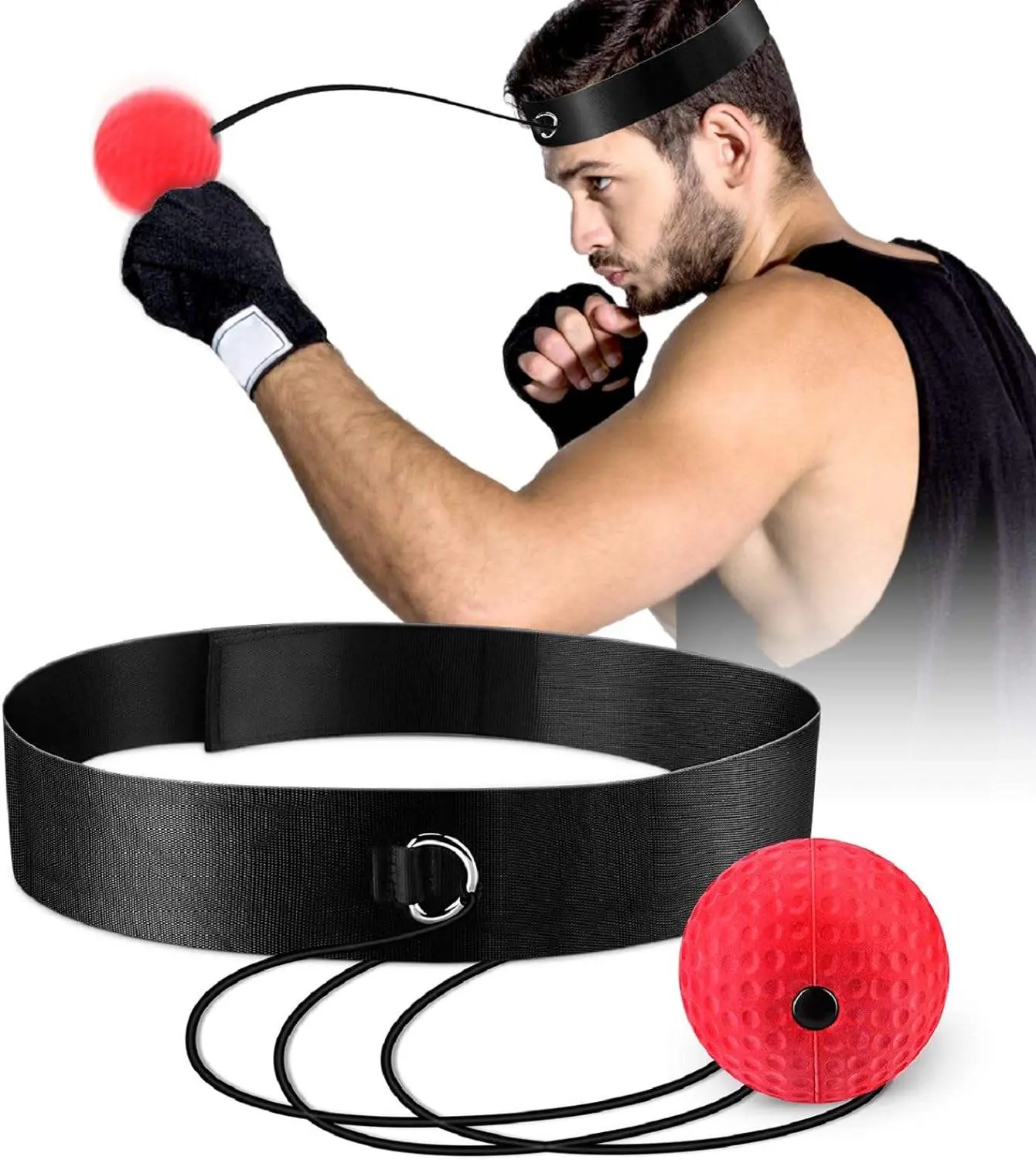 Boxing Reflex Ball with Adjustable Headband – High-Quality Boxing Training Gear for Home Workouts to Boost Reaction Speed & Hand-Eye Coordination