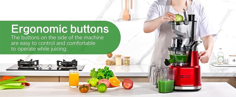 Cold Press Juicer, Juicer Machines with Large Feed Chute, Large Capacity, Slow Masticating Juicer for Fruits and Vegetables