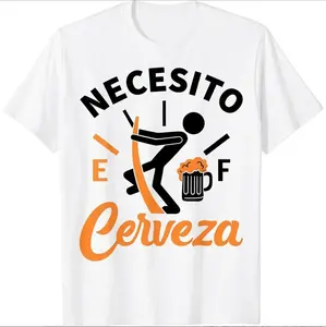 100% Cotton Necesito Cerveza - I Need Beer Funny Beer Lover T-Shirt