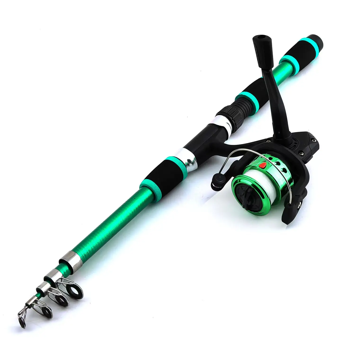Closed Face Fishing Rod Fishing Pole Set Full Kits with Telescopic Fishing Rod and Spinning Reel Baits Hooks Travel Pole Set