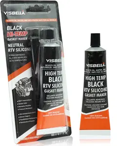 High Temperature RTV Silicone Gasket Maker, Sealed Oil Resistant Waterproof Quick Dry Liquid for Bonding Internal Combustion Engines, Steam Turbines, Automotive Engine Parts 3.7OZ (Black)