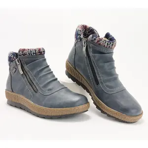Spring Step Ruched Ankle Boots - Cleora