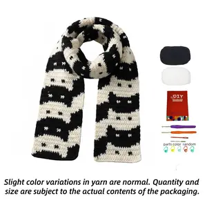 1 Set Yarn Crochet Kit for Beginners, Adults Crochet Kit with Step-by-Step Tex Tutorials, DIY Knitting Scarf, Cute Funny Birthday and Valentine's Day Gifts
