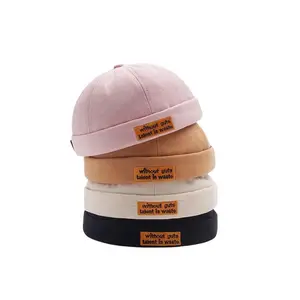 Classic Letter Embroidery Docker Brimless Cap Hat Retro Street Style Spring Summer Outdoor Unisex Adjustable Skullcap Gorras Y2K