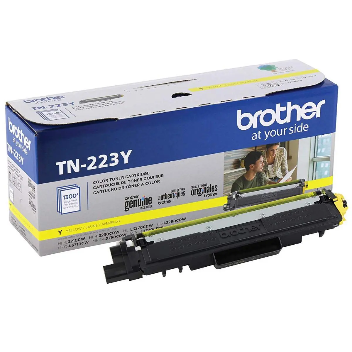 Brother TN223 Standard-Yield Toner Cartridge, 1300 Pages Yield, Yellow, Laser Printers, Genuine Part
