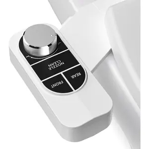 Non-Electric Bidet - Self Cleaning Dual Nozzle (Frontal and Rear Wash) Fresh Water Bidet Toilet Seat Attachment with Independent Adjustable Water  (Classic Black/)