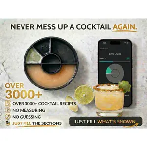 Cocktail Maker & Mocktail System – Make 3000+ Drinks with Visual Pour Steps |   No Measuring or Guessing |   Just Fill the Sections Shown in the App |   Perfect Single Cocktails or Large Party Batches |   Easy Home Bartender Mixology Tool