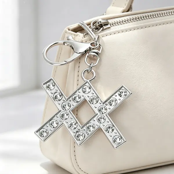 1pc-12 Constellation Zodiac Symbol Keychain, Rhinestone Horoscope Bag Charm, Gold & Silver Alloy Pendant Gift for Women & Astrology Lovers