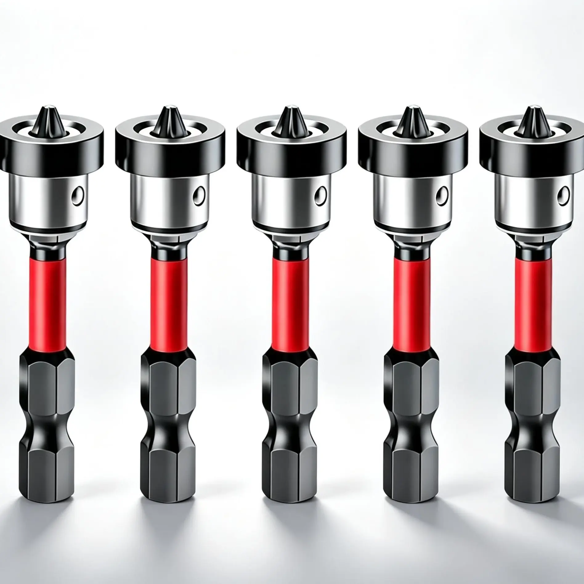 Heavy Magnetic PH2 Drywall Bit Set of 5, Detachable Depth Stop Collar Design, 1/4 Inch Hex Shank Countersink Screwdriver Bits for Plasterboard Drywall Installation, Durable Hand Tool Gift for Dad