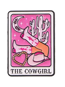 Cowgirl Vintage Enamel Brooch Pin for Women, Casual Style Accessory for Sweaters Jackets & Backpacks, All-Season Wear