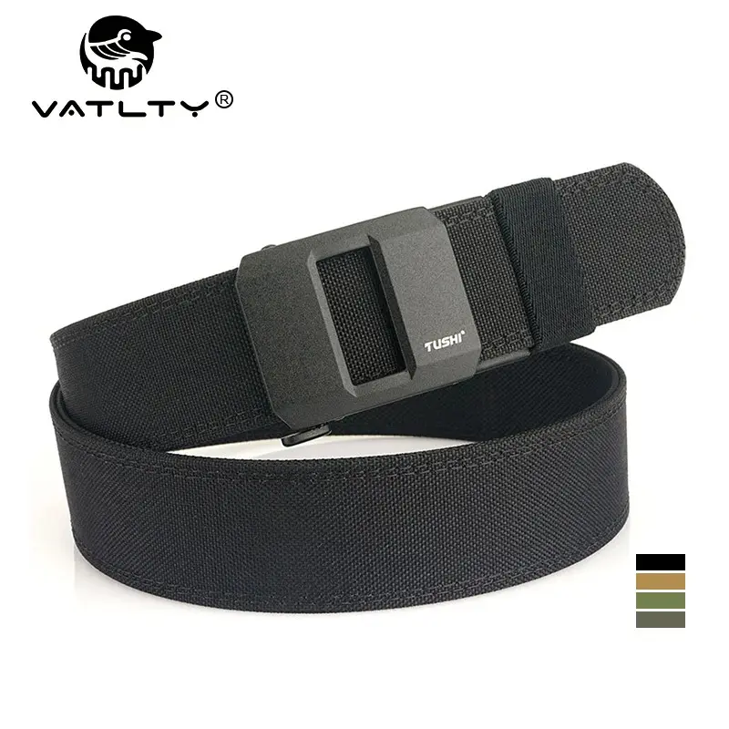 2025 Stiff Tactical Belt for Men Metal Automatic Buckle Military Police Duty Belt Nylon Gun Belt Casual Girdle Male