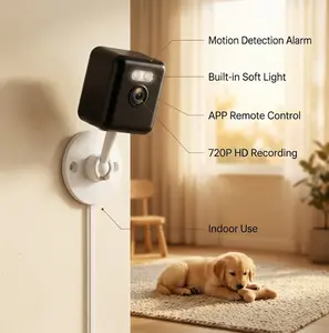 App Remote Video Intercom Cam | 720P HD Smart Pet Monitor, Two-Way Audio Communication, Auto Motion Detection Alerts, Continuous USB Power Home Surveillance wireless indoor camera  wireless wifi camera  security gadget