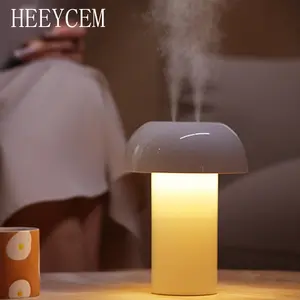 1 piece mushroom humidifier, dual nozzle spray, USB humidifier, equipped with atmosphere light night light - smart touch dimming desktop bedroom bedside, suitable for home office desktop bedroom quiet humidifier