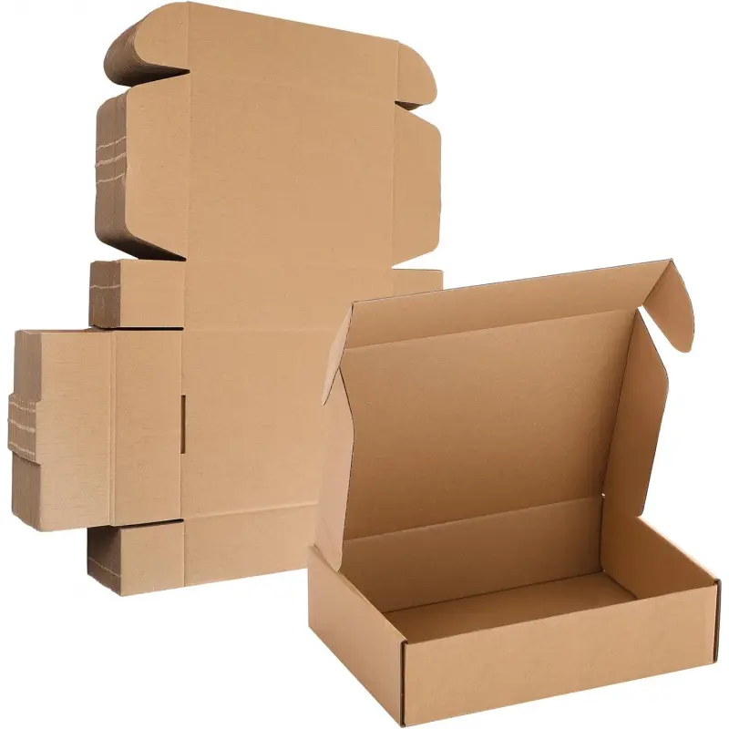 10 Pcs Shipping Boxes Cardboard Gift Corrugated Cardboard Brown Boxes Mailer Packaging for Mailing Small Business Present Office Supplies, Rigid Mailers