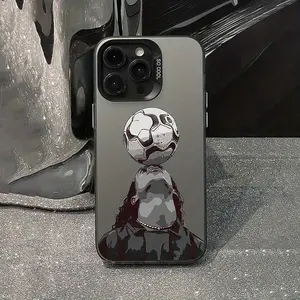 Phone case: Energetic Black Soccer Player Portrait TPU Shockproof Full-Body Precision Case Suitable for IPhone17 11 12 13 14 15 16 Pro Max Air Plus