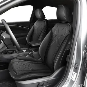 Custom Fit Full Set Black Faux Leather Seat Covers with Foam Padding for Mach-E 2021-2025, Airbag Safe, Scratch Guard, Durable, Spill-Protective Car Interior Accessory