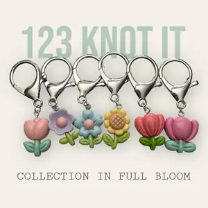 In Full Bloom Set of 6 Stitch Markers With Large Clasps