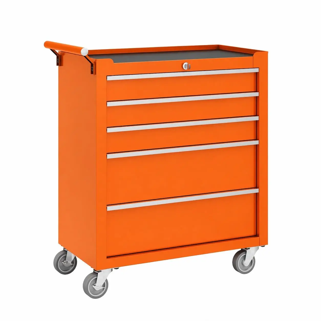 Rolling Tool Chest – 5-Drawer, Lockable, Steel, Heavy-Duty Steel With Powder Coat, Ball-Bearing Slides, Drawer Liners, Central Locking, Side Handle, For Garage, Workshop