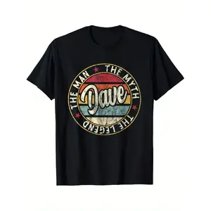 merch shirt for men Men's Vintage Band Graphic T-Shirt - Dave The for Man The Myth The Legend Retro Music Tee - Soft Breathable Cotton Crew Neck Shirt - Loose Fit Short Sleeve - Birthday/Father's Day/Christmas Gift for Dad, Husband, Boyfriend - Retro 70s/