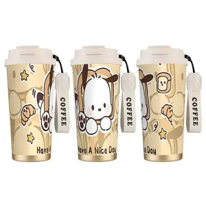 Kawaii Pochacco 18oz Stainless Steel Double-Wall Vacuum Insulated Tumbler - Insulation Drinkware with Lid, Portable Dual-Use for Hot & Cold Drinks, Ideal for Daily Use, Adult Gift (Stainless Vacuum Flasks)