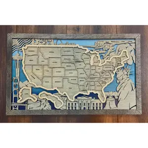 Personalized US Travel Map, US Travel Map, Travel Map Tracker, Family Road Trip Tracker, Travel Home Decor Gift for Travelers, LM 11x18