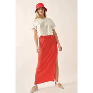 Promise the Label Smocked Jersey Maxi Skirt
