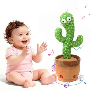 Talking Cactus Toy for Babies, Cute Light-Up Repeating Cactus, Sings 10 Songs, Voice Imitation, Baby Gift, Infant Toys, Dancing Cactus