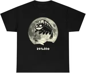 Funny Ghibli Cat Bus TV Show Gaming Geek T-Shirt, Vintage Gift Men Women Top