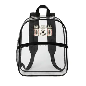 Clear Baseball Dad Backpack – Stadium Approved Transparent Game Day Bag for Sports, Concerts & Events