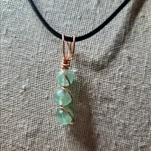 Green Strawberry Quartz Pendant Wire Wrap