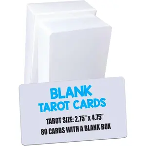 White Blank Tarot Cards Deck, 80 Cards per Deck, Standard Tarot Size(2.75" x 4.75"), Make Your Own Tarot Card, Oracle card, and Game.