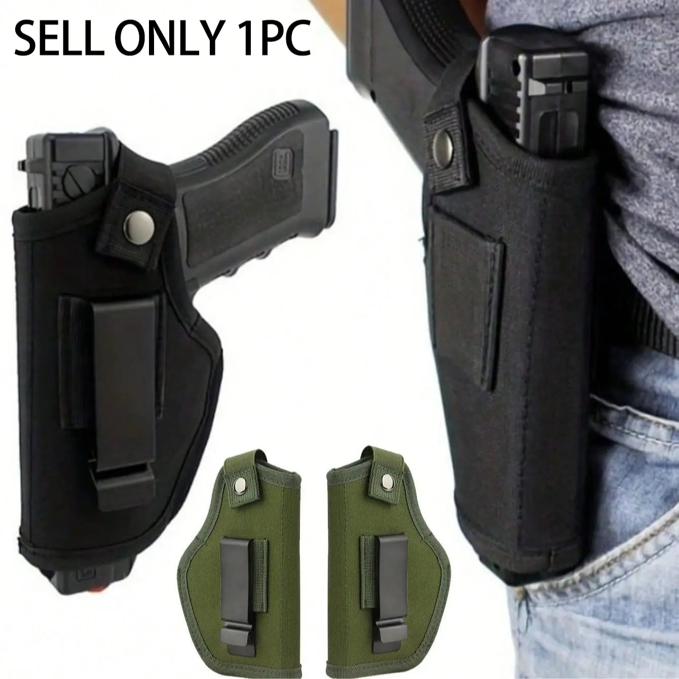Universal Concealed Carry Storage Pouch & Replacement Parts, Left Right Hand Compatible, Adjustable Waist Belt Clip, Breathable Padding