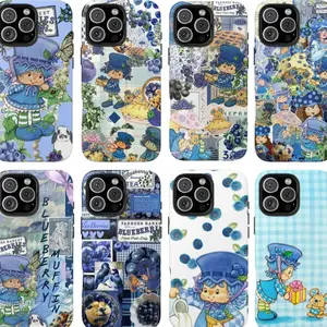 Blueberry Muffin Shells Hot Cartoon Strawberry S-Shortcake Kawaii Phone Cases, Compatible with iPhone X, 11, 12, 13, 14, 15, 16, 17 & more