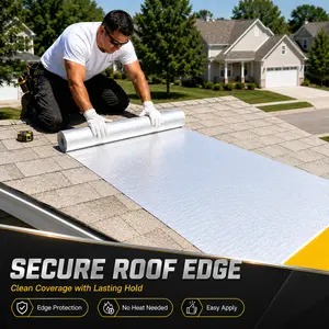 Extra-Wide Waterproof Tape 19.6 Inch x 16.4 FT 2X Wider for Faster Coverage Stops Leaks on Patios Driveways Boat Decks All-Weather Heavy-Duty Seal sealant Instant Barrier Permanent Solution Adhesion