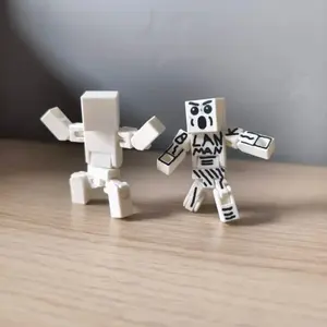 1pc Poseable Voxel Model | Blank DIY Figure with Movable Joints, Plastic Craft Kit for Custom Painting & Display