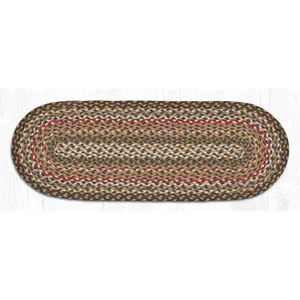 Capitol Importing 52-TR051 13 x 36 in. Jute Oval Table Runner - Fir & Ivory