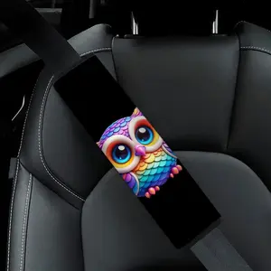 1pc 9.8x11.3 Inch Rainbow Owl Car Seat Belt Shoulder guard cover, Car Decoration, Car Interior Accessories, Car Accessory, Universal Size, Comfortable and Stylish, Quick Installation and Removal, Ideal Gift for Car Enthusiasts, 1.23CYJ-11