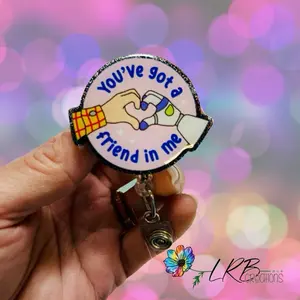 You’ve Got a Friend in Me Badge - Rectractable Badge Reel - Interchangeable Nurse Badge Holder - Cute Beaded Badge Reels - Fun Badge Charm - Teacher Lanyard - Magnetic Badge Pin - Stethoscope Tag - Phone Tablet Grip - Handmade Gifts