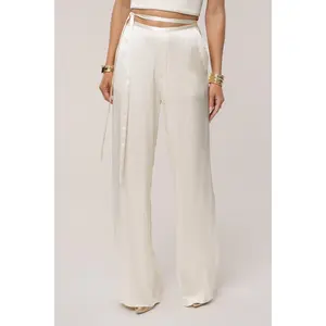 Champagne Deserae Satin Pants