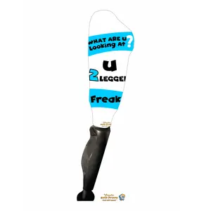 Prosthetic Sleeve "Looking At 2 Legged Freak V1",Stump Sock, Prosthetic Limb Sock