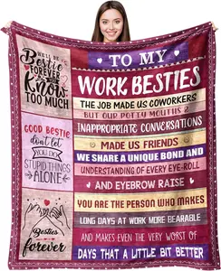 Work Besties Blanket Gift for Women for Mothers Day from Colleagues Coworkers Bestie Gift - to My Work Besties Blanket - Birthday for Best Friend Friendship Blanket 50''x60''