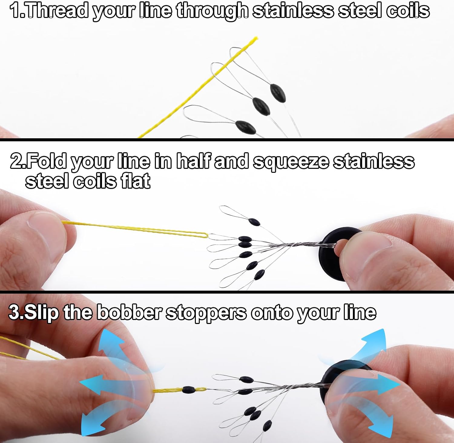 100 Sets Fishing Bobber Stops, Rubber Line Stopper Beads for Slip Bobber Rigs, Float and Sinker Fishing Tackle