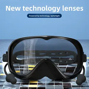 Large frame swimming goggles waterproof and high definition eye protection children adult diving glasses swimming cap set cross-border nose clip