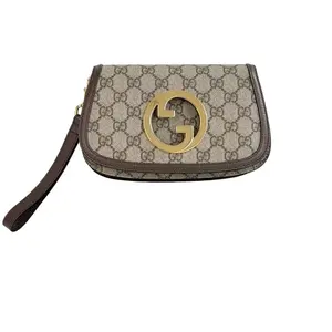 Pre-owned GUCCI GG Canvas Clutches & Wristlets Gucci Blondie Clutch GG Beige