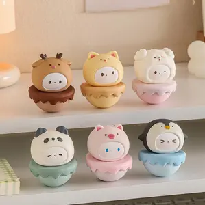 Roly-Poly Wobble Toys | 6-Piece Unbreakable Desk Decor Set | Resilience & Stress Relief Figurines